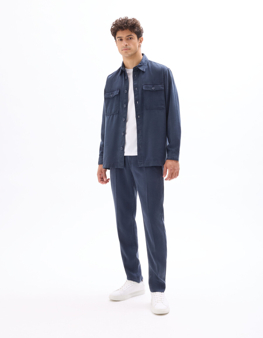 einfarbiges overshirt aus 100 tencel lyocell