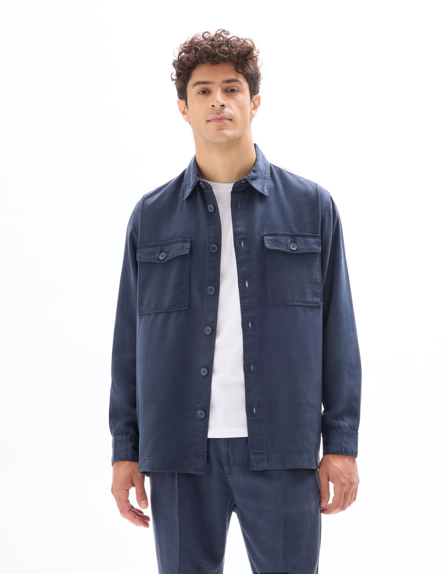 einfarbiges overshirt aus 100 tencel lyocell