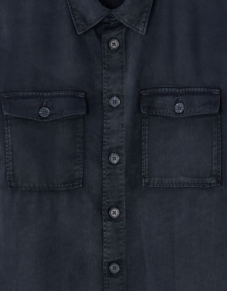 einfarbiges overshirt aus 100 tencel lyocell