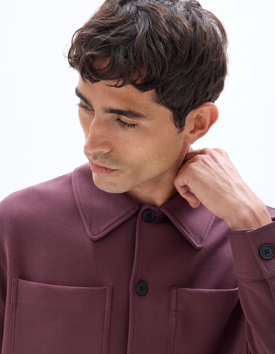 einfarbiges stretch-overshirt