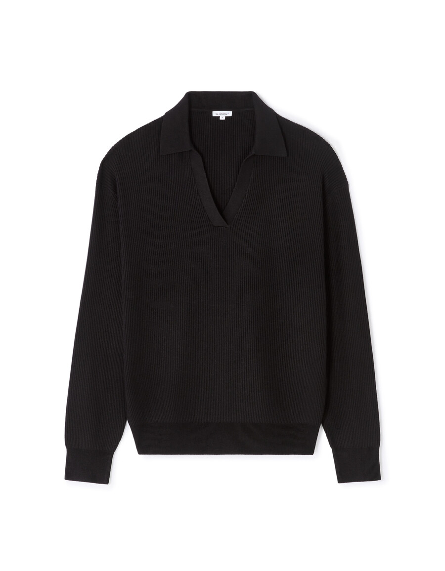 poloshirt aus rippstrick