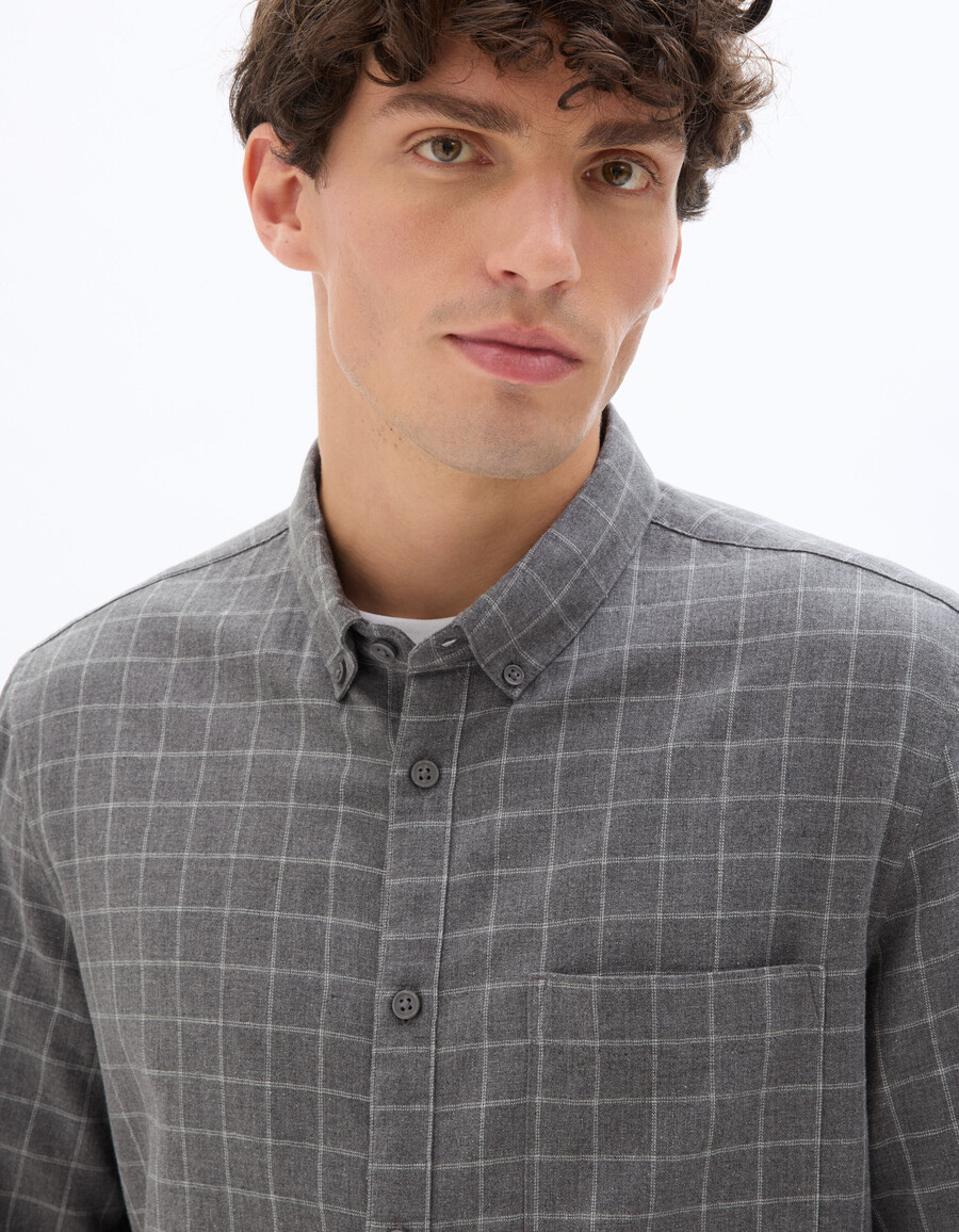 flanellhemd mit karomuster und regulärer passform