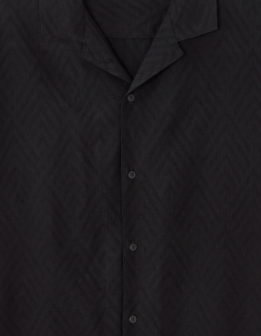jacquard-hemd in regulärer passform