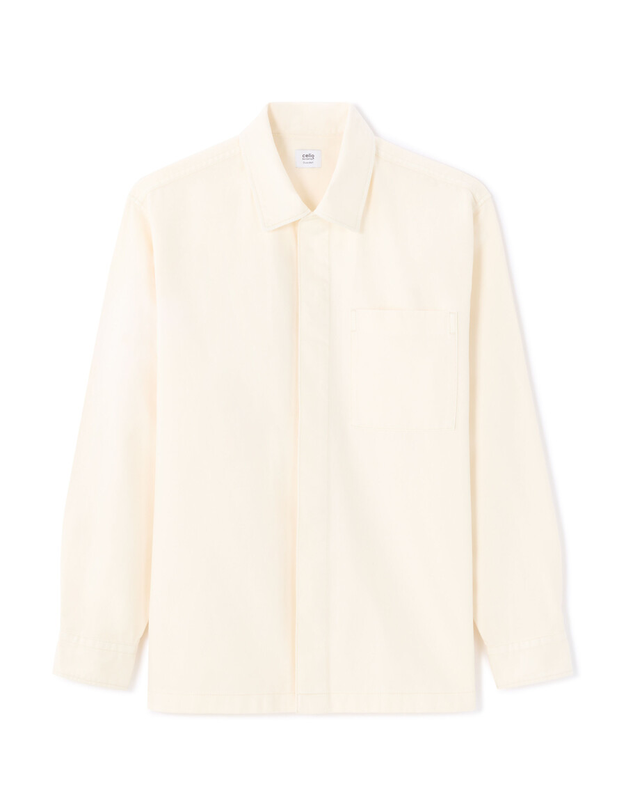 weißes denim-overshirt aus 100 baumwolle
