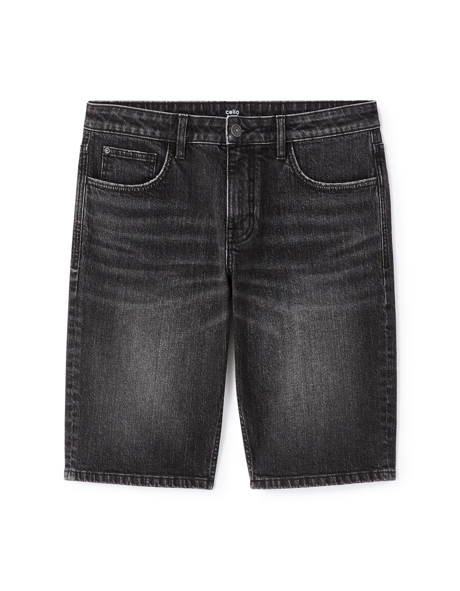 schwarze bermuda-shorts aus stretch-baumwolle