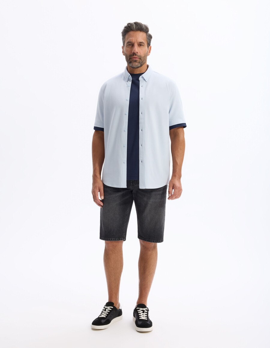 schwarze bermuda-shorts aus stretch-baumwolle