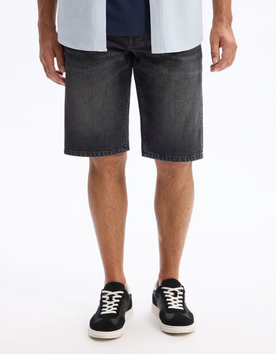 schwarze bermuda-shorts aus stretch-baumwolle