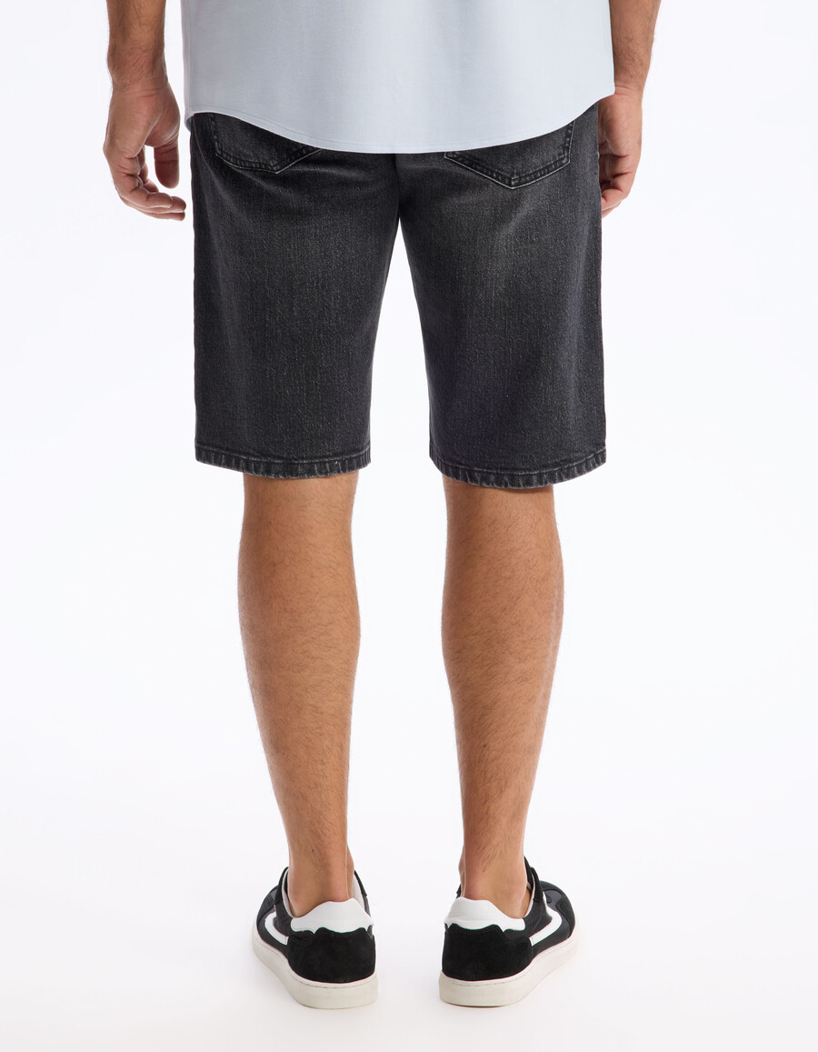 schwarze bermuda-shorts aus stretch-baumwolle