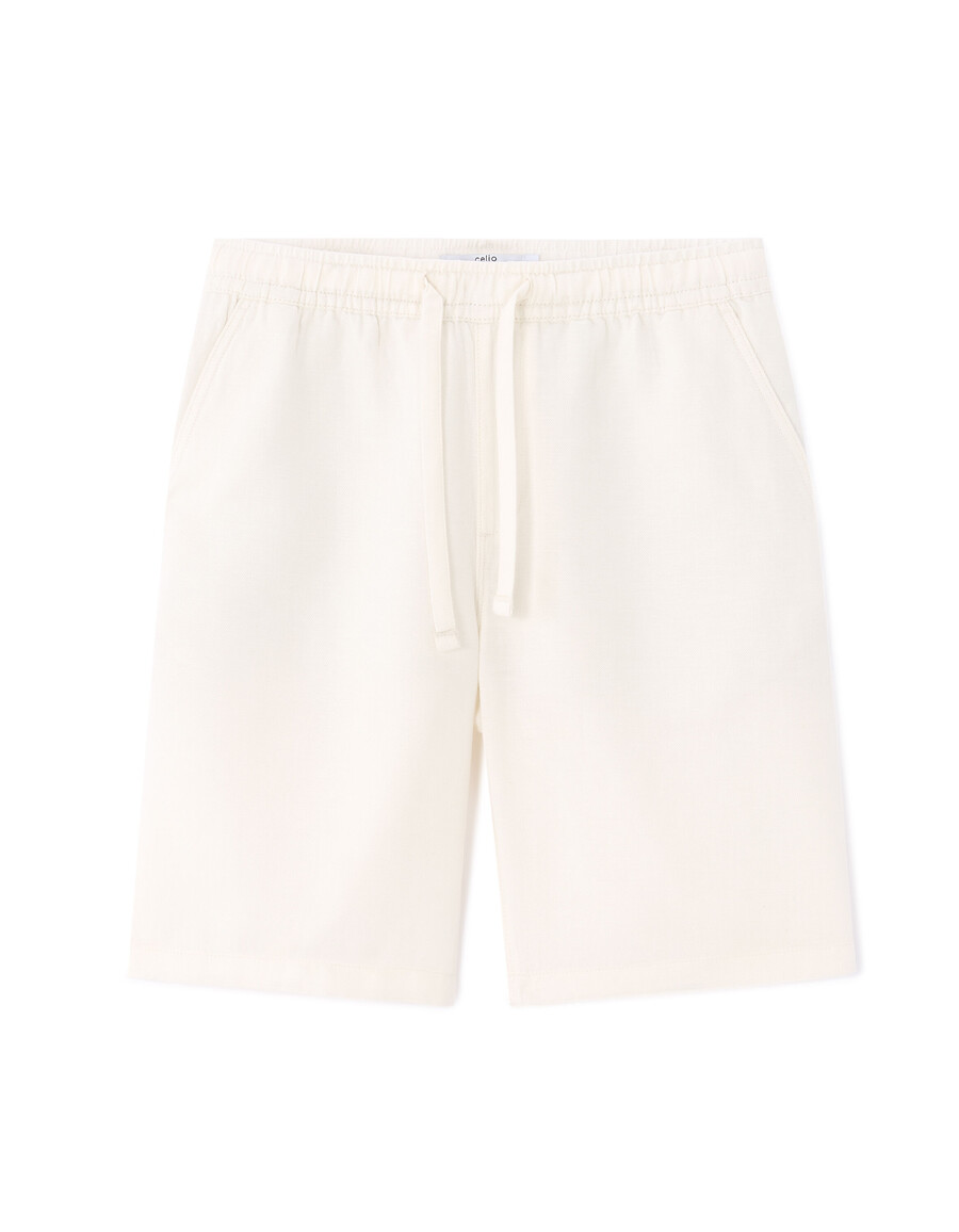 bermuda-shorts aus tencel lyocell und leinenmischung