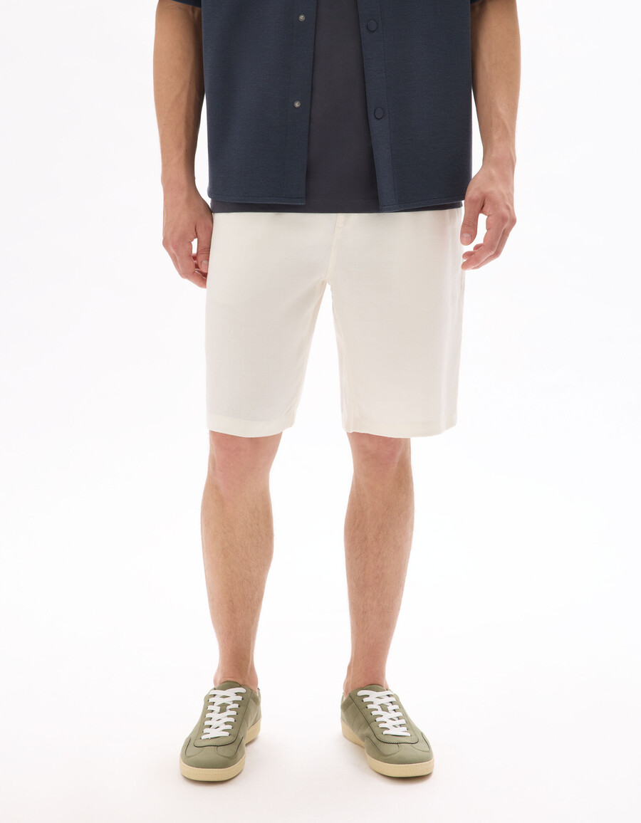 bermuda-shorts aus tencel lyocell und leinenmischung
