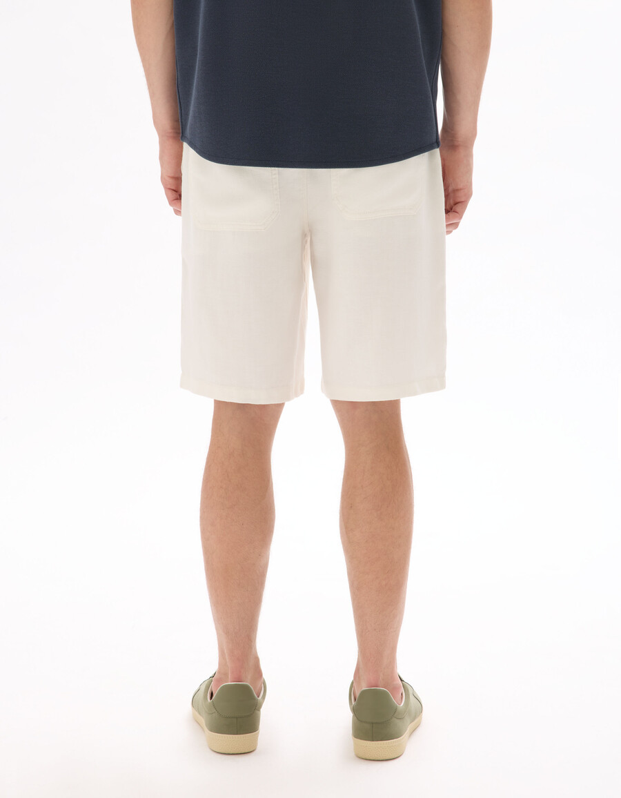 bermuda-shorts aus tencel lyocell und leinenmischung