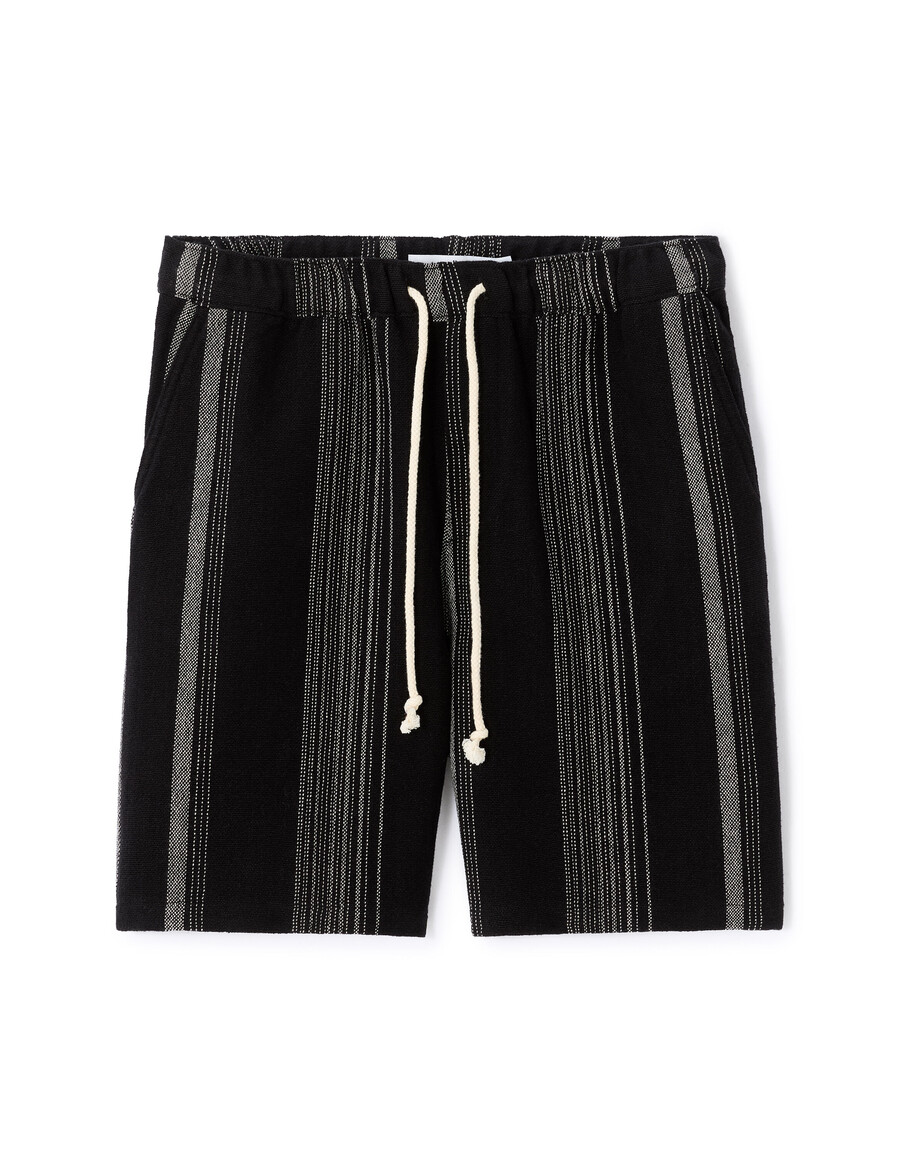 gestreifte bermuda-shorts aus baumwollmischgewebe