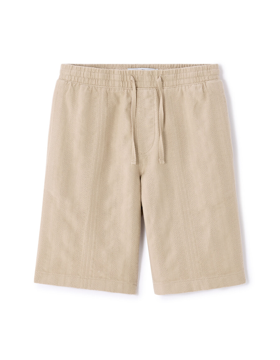 gestreifte jacquard-bermudashorts 100 baumwolle