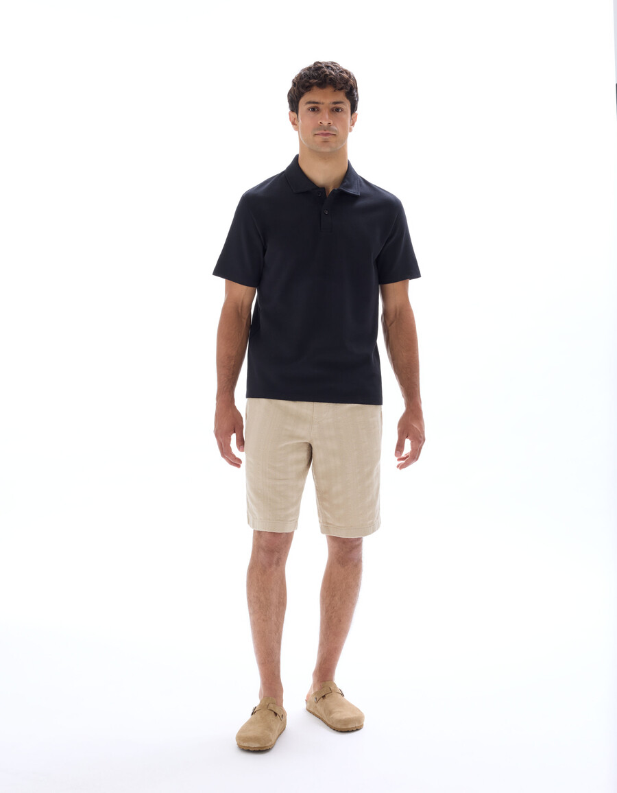 gestreifte jacquard-bermudashorts 100 baumwolle