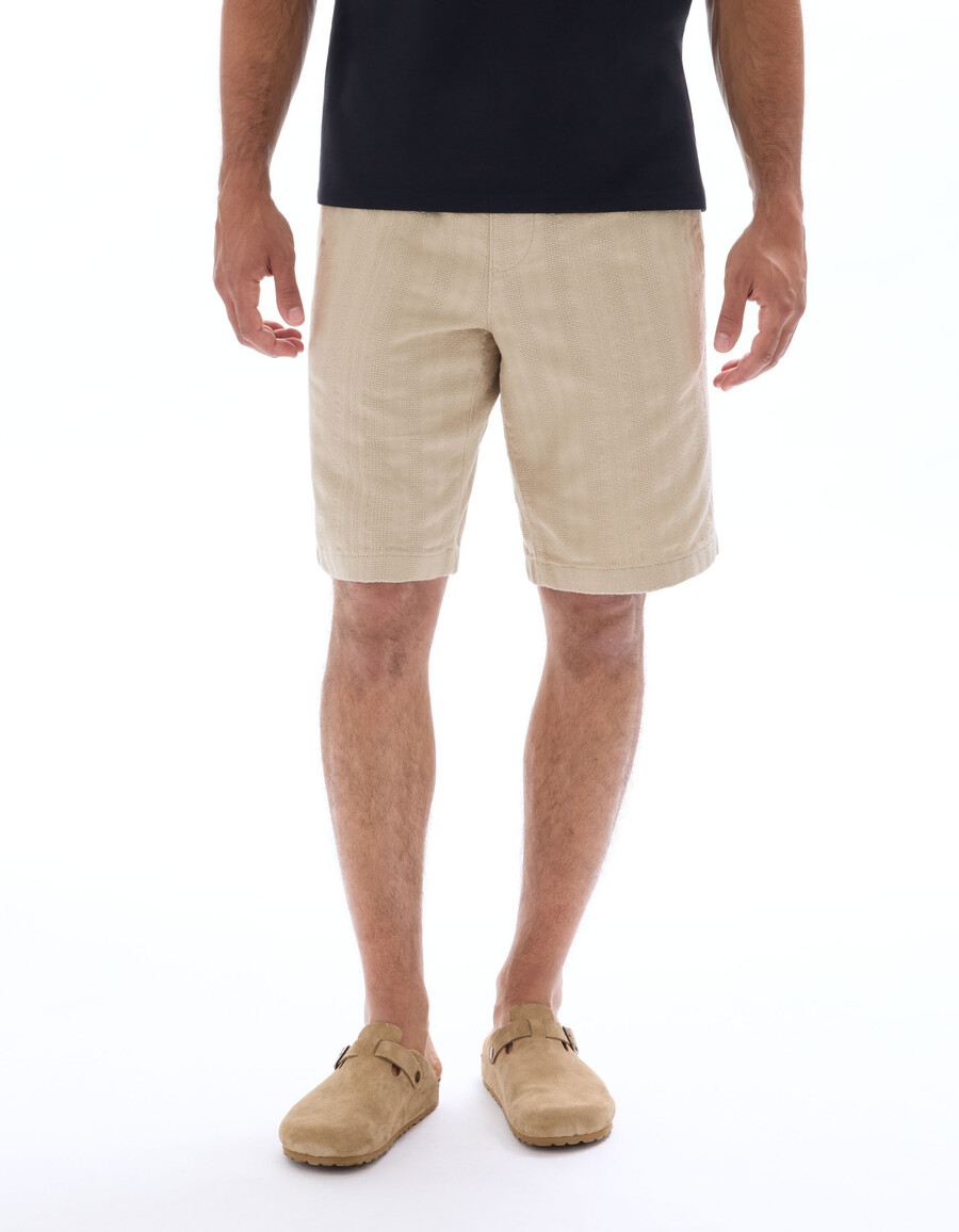 gestreifte jacquard-bermudashorts 100 baumwolle