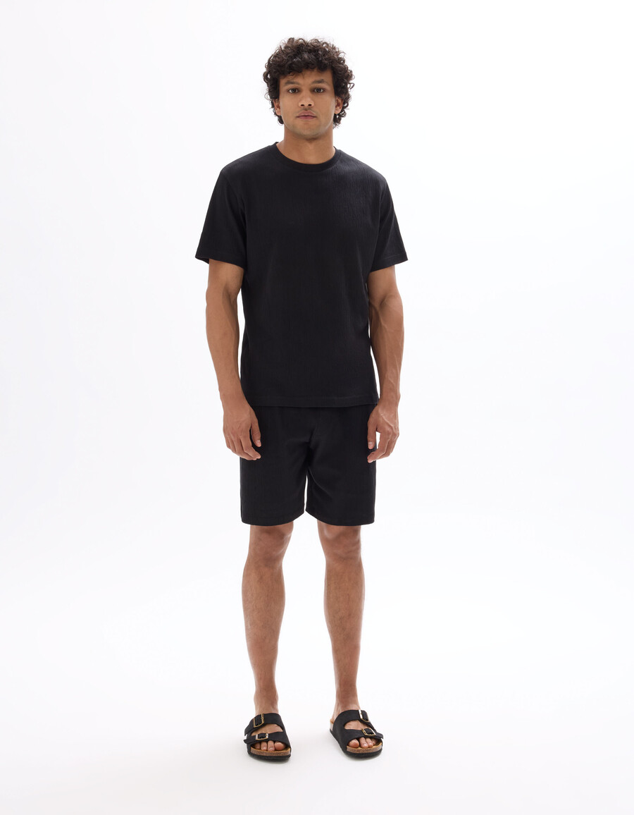 bermuda-shorts mit kordelzug im bund aus stretch-baumwolle
