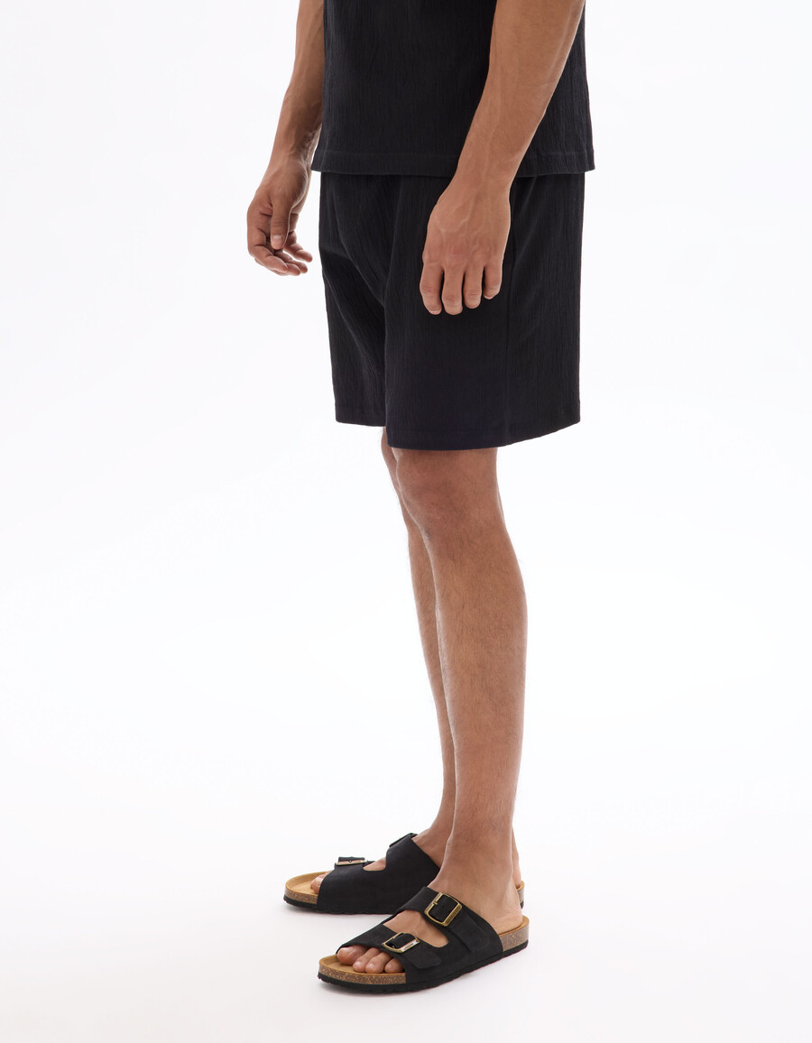 bermuda-shorts mit kordelzug im bund aus stretch-baumwolle