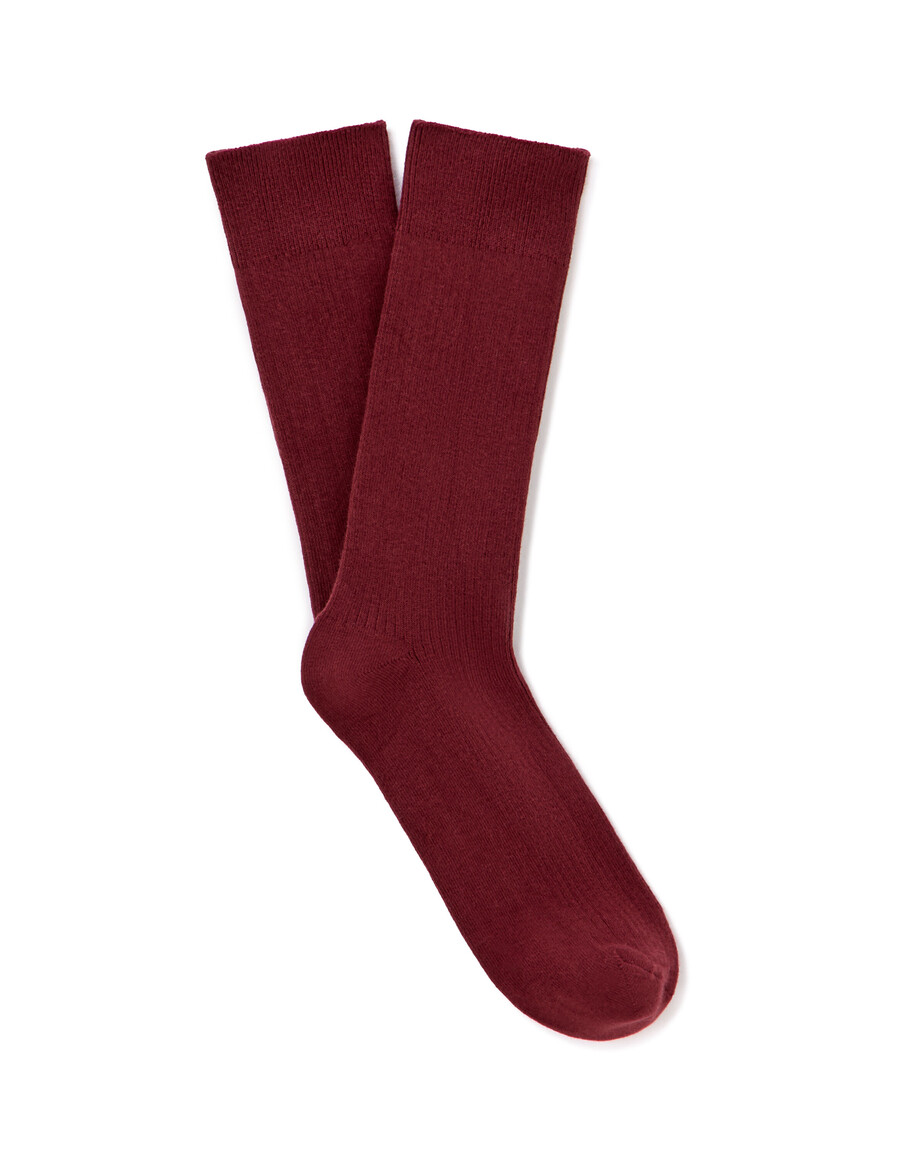 gerippte oberschenkelhohe socken