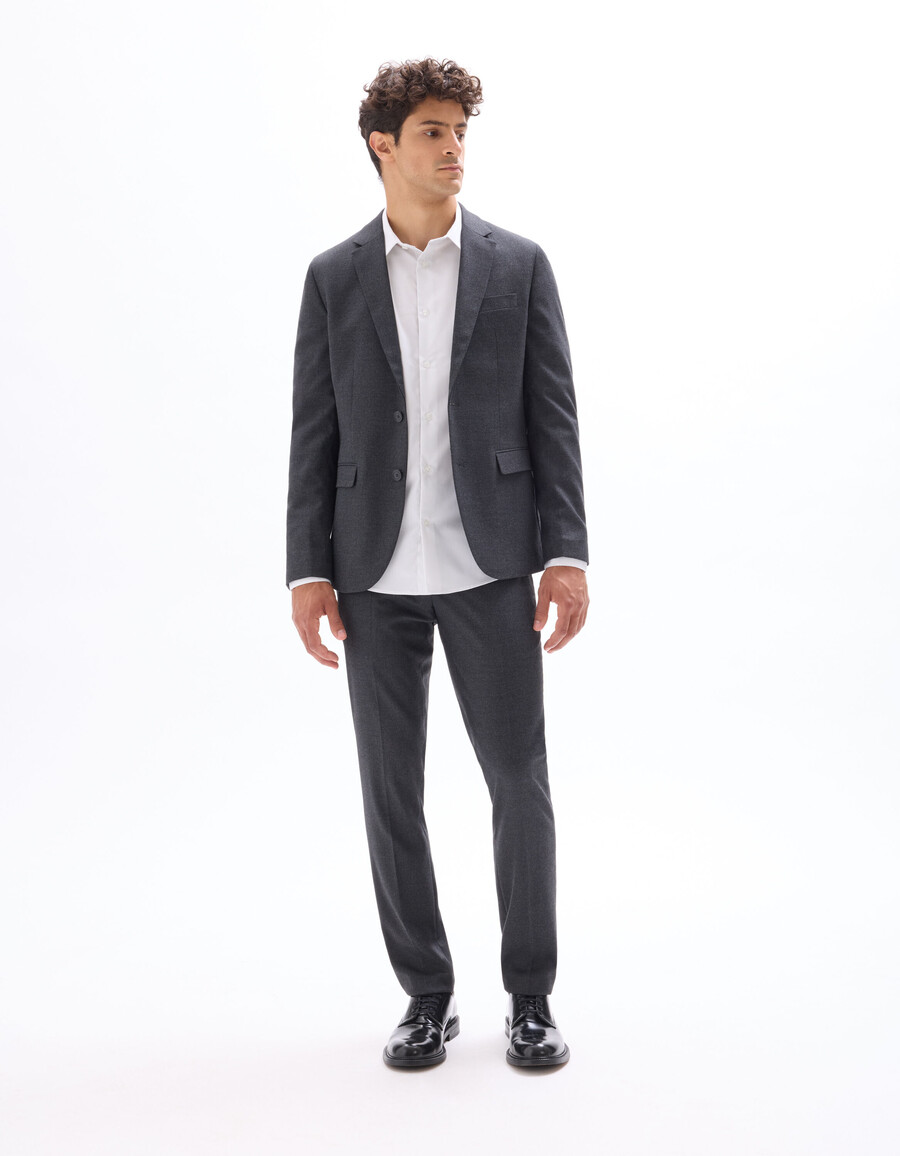slim-fit flanell-anzugjacke