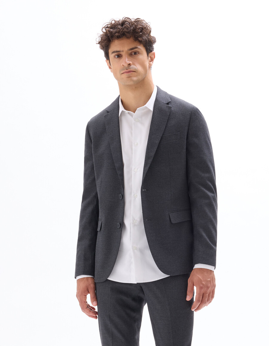 slim-fit flanell-anzugjacke