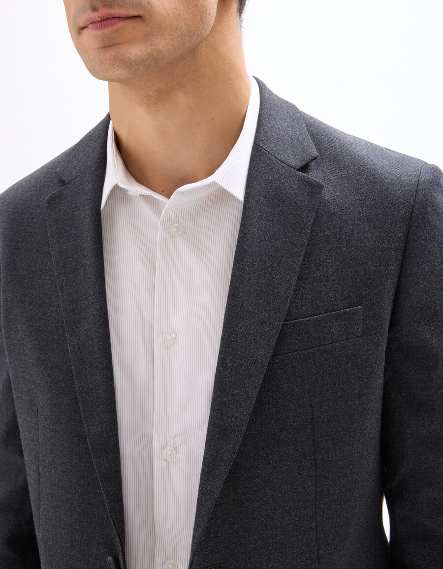 slim-fit flanell-anzugjacke