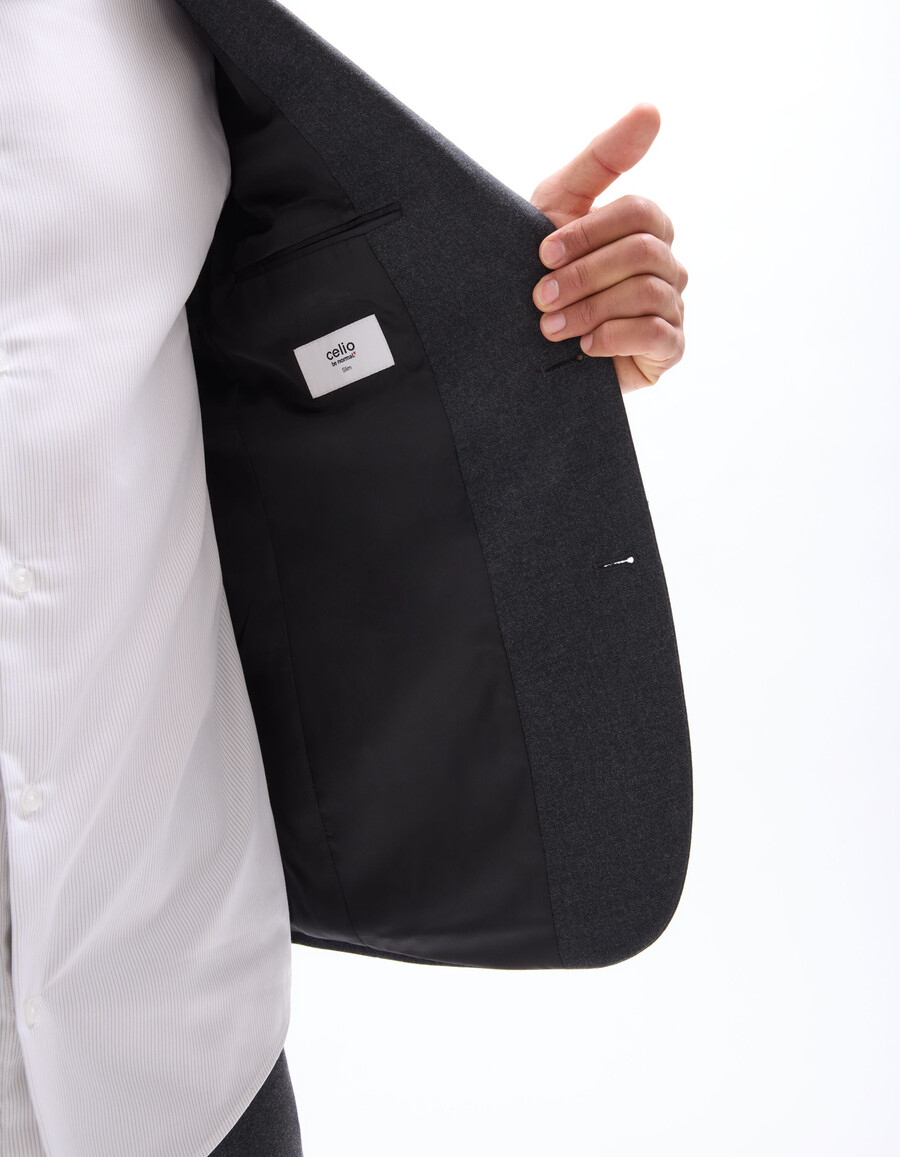slim-fit flanell-anzugjacke