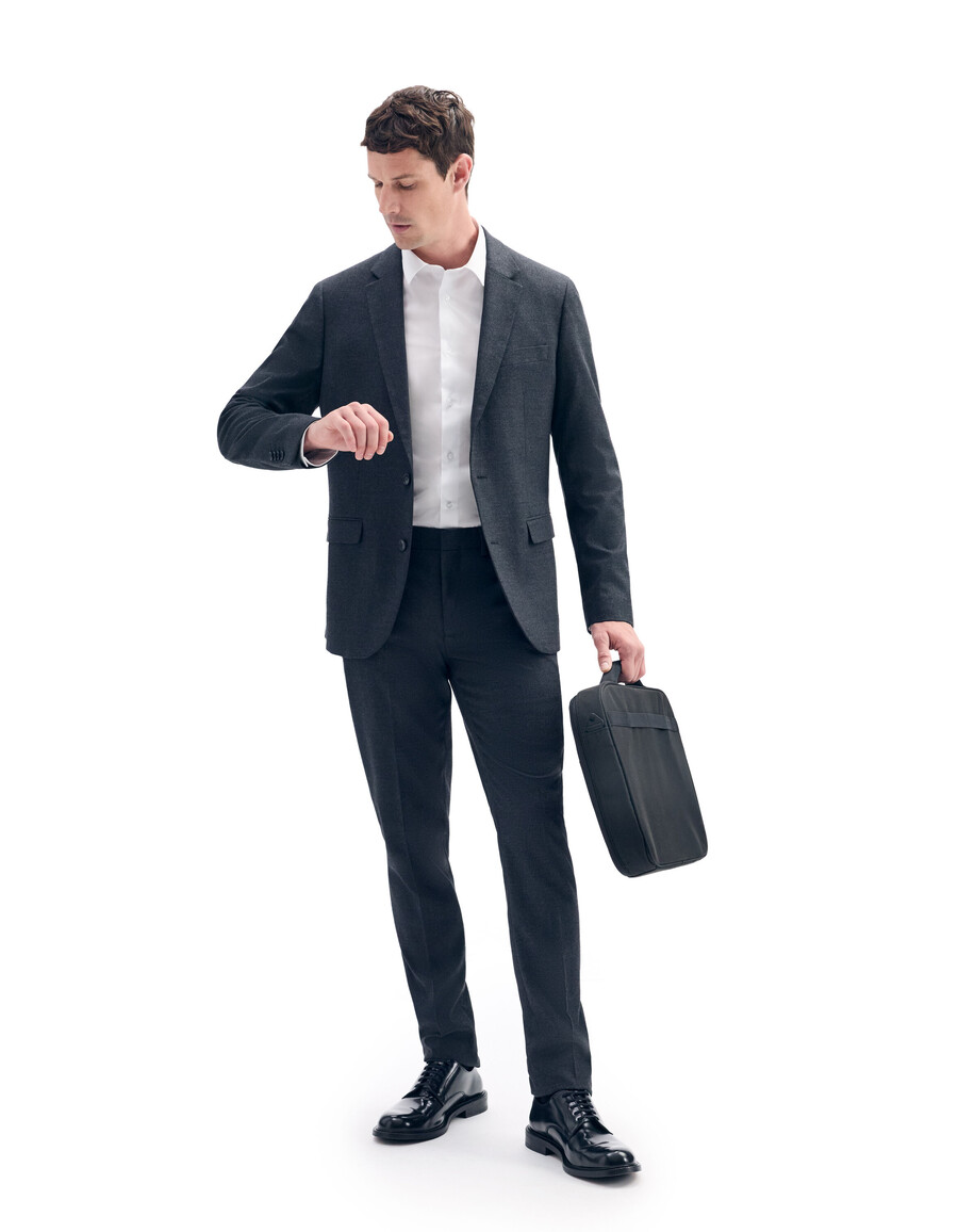 slim-fit flanell-anzugjacke