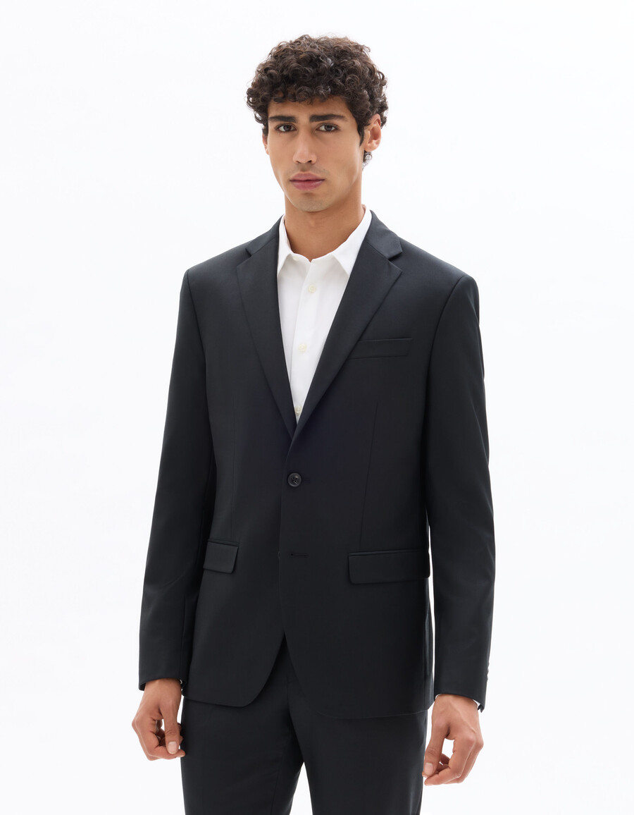 slim-fit-anzugjacke 100 wolle