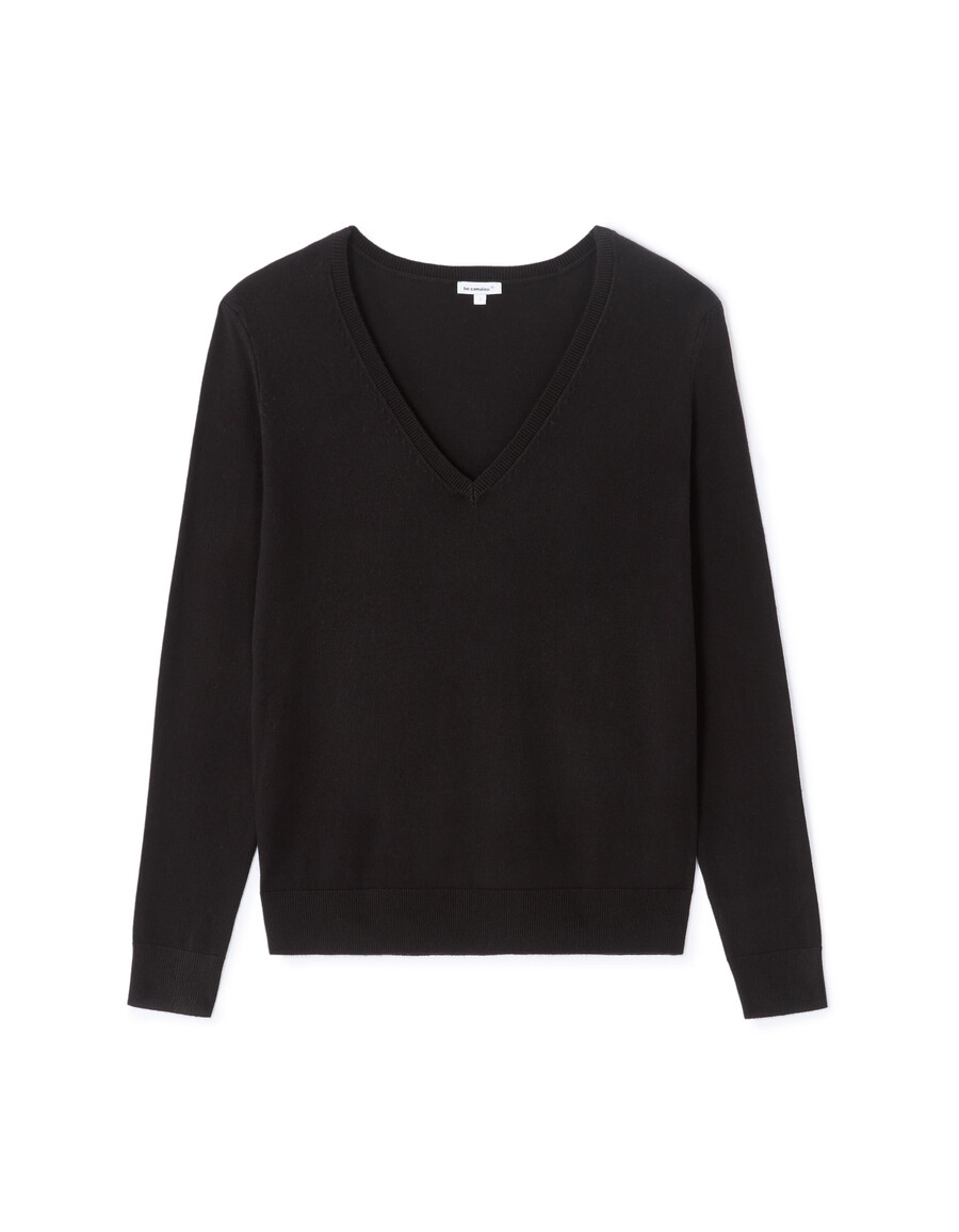feinstrickpullover mit v-ausschnitt