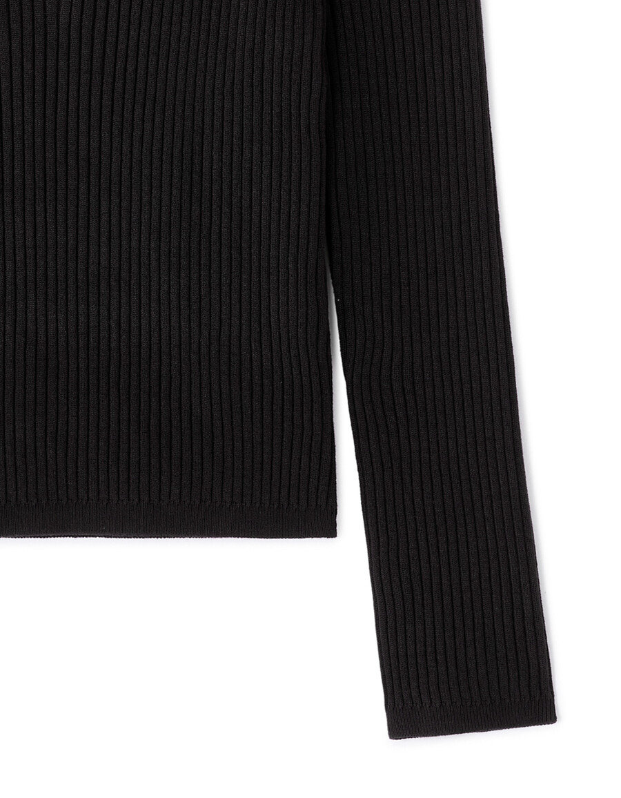 pullover mit knopfleiste und rundhalsausschnitt