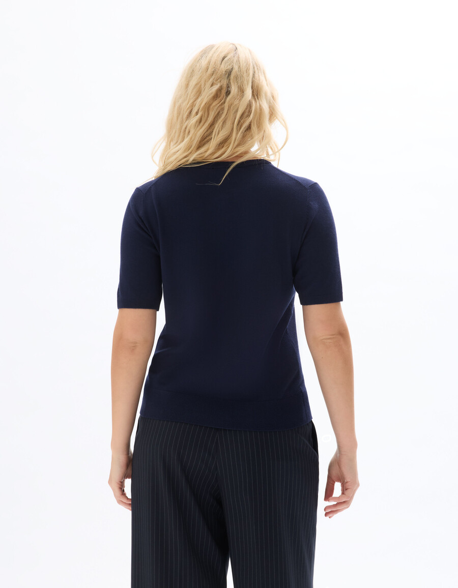 kurzärmeliger feinstrickpullover