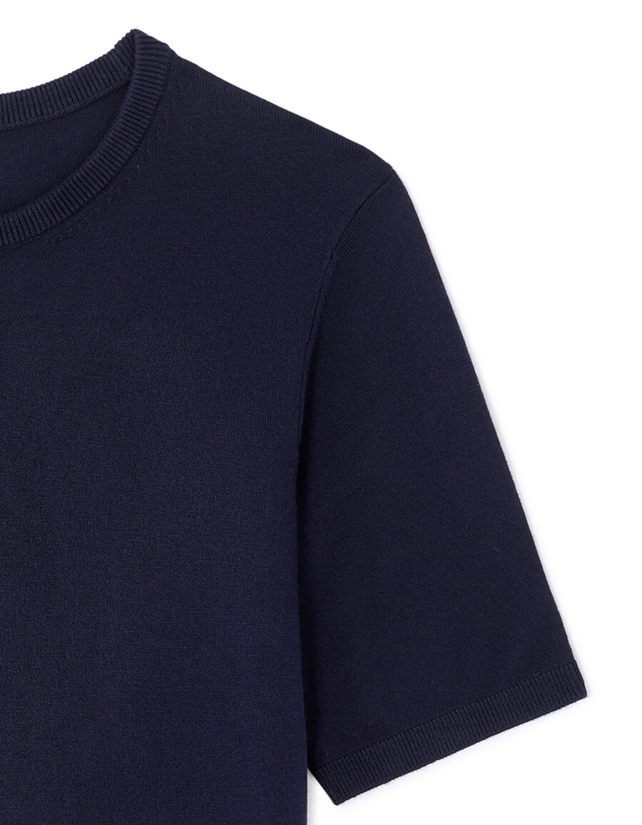 kurzärmeliger feinstrickpullover