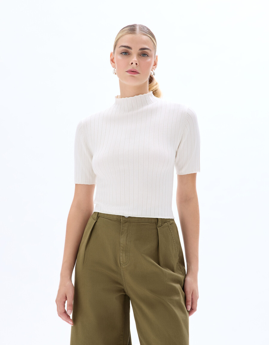 geripptes strick-crop-top