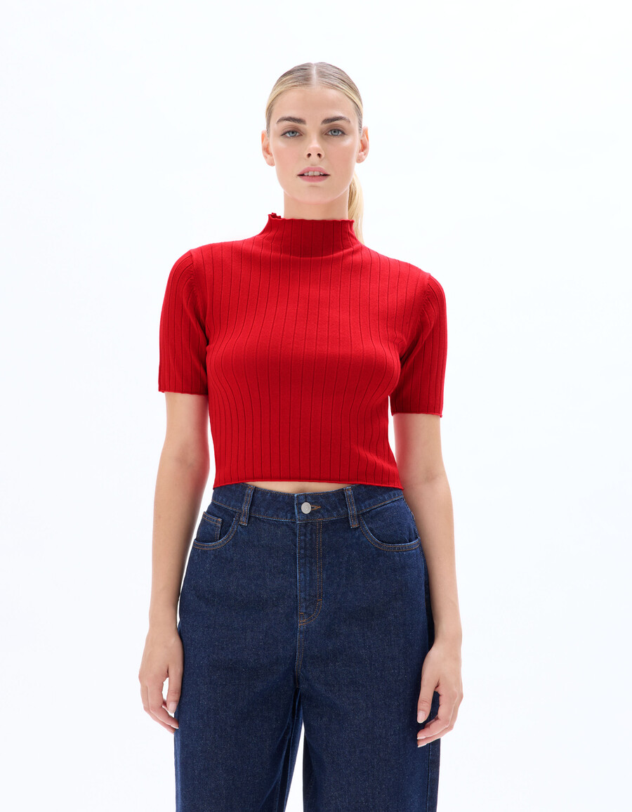 geripptes strick-crop-top