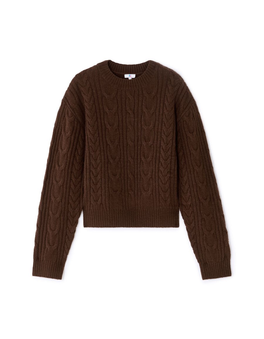 rundhals-zopfstrickpullover