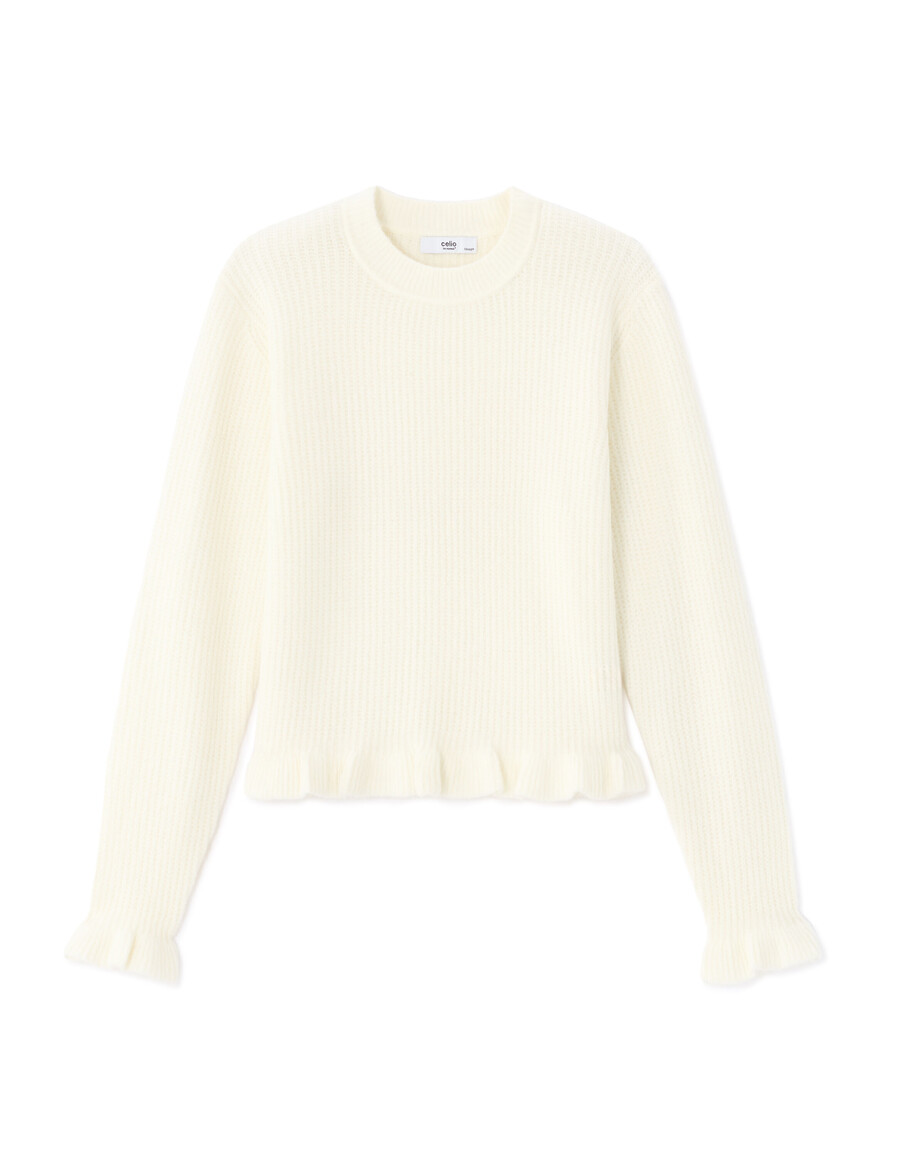 rüschenpullover mit langen ärmeln