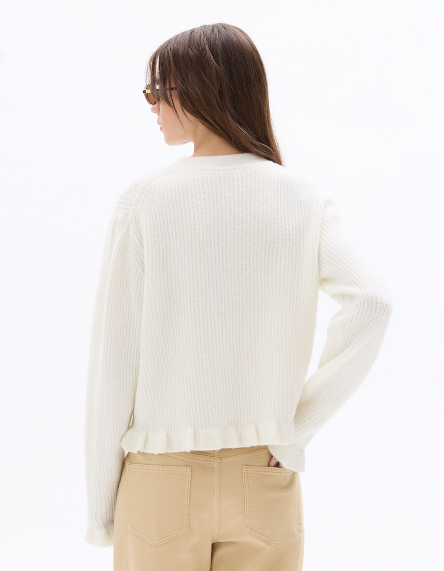 rüschenpullover mit langen ärmeln