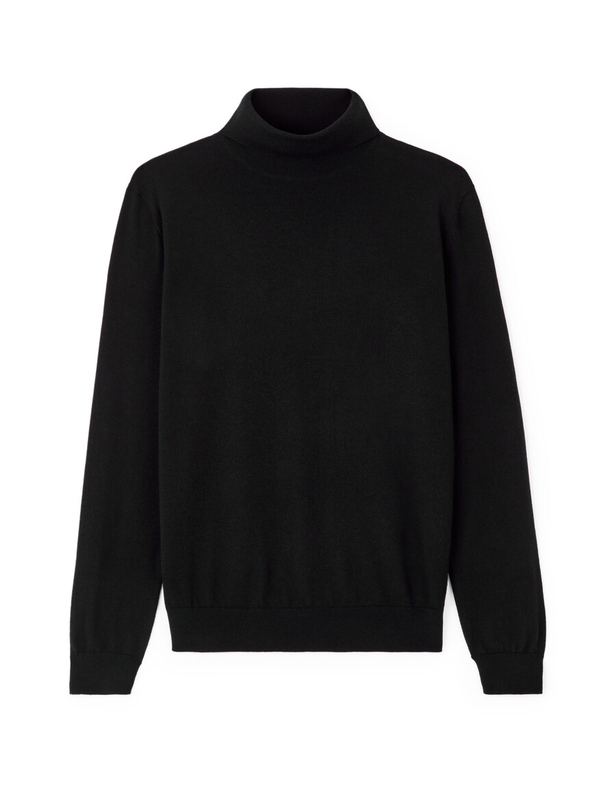 schmal geschnittener rollkragenpullover 100 merinowolle