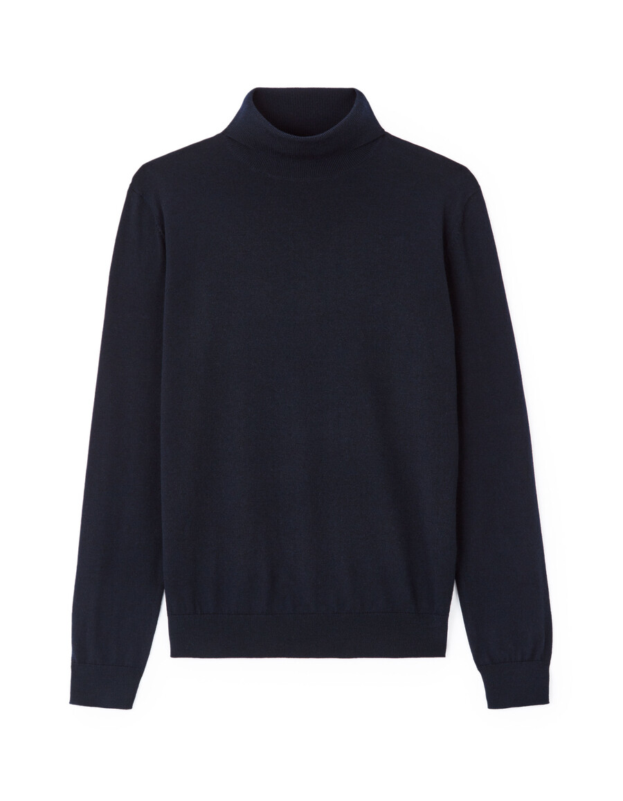 schmal geschnittener rollkragenpullover 100 merinowolle