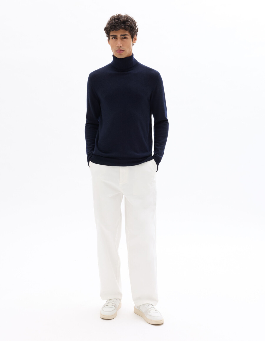schmal geschnittener rollkragenpullover 100 merinowolle