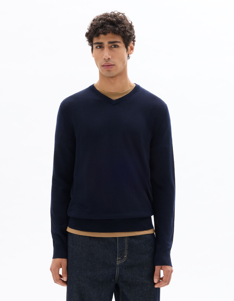 pullover mit v-ausschnitt 100 merinowolle