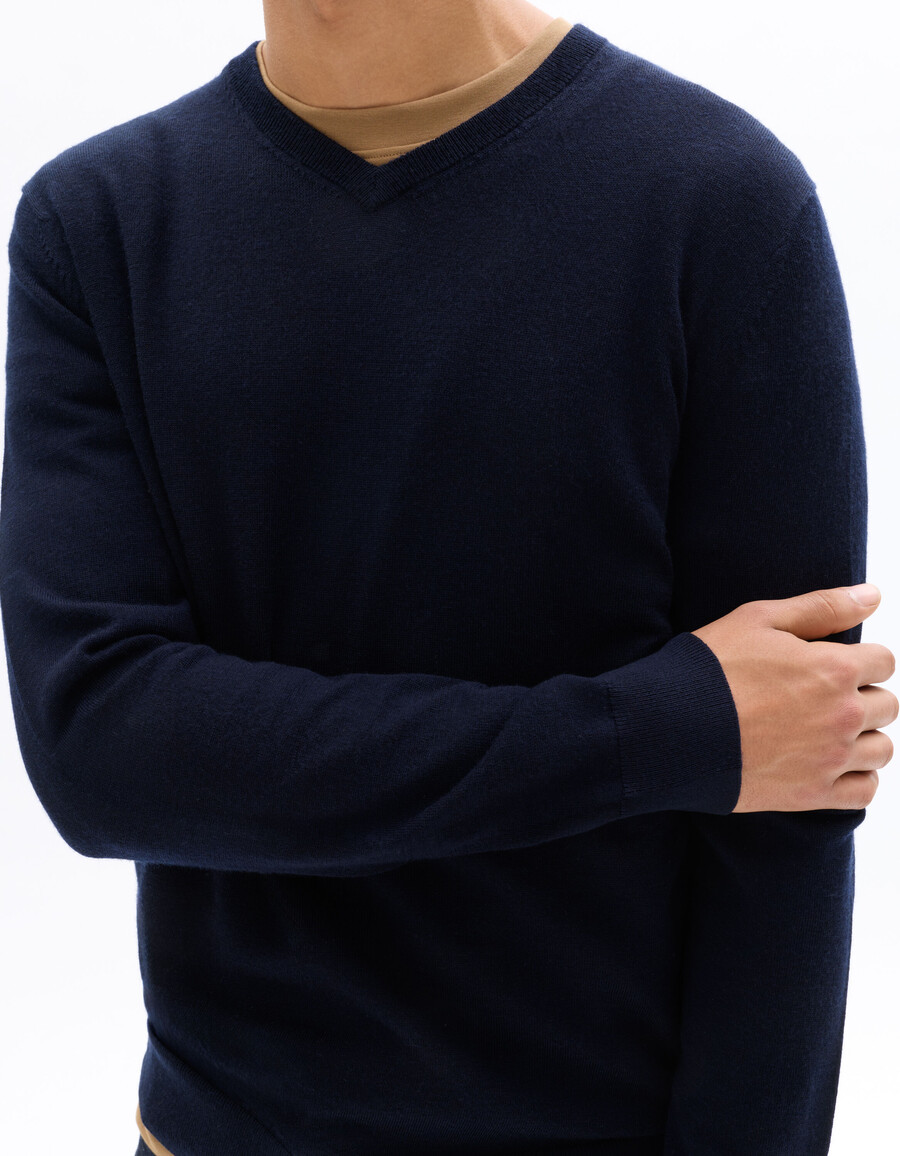 pullover mit v-ausschnitt 100 merinowolle