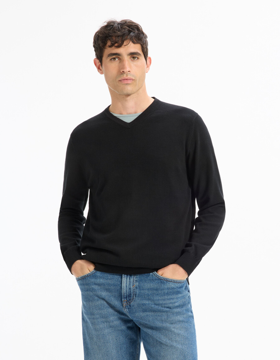 pullover mit v-ausschnitt 100 baumwolle