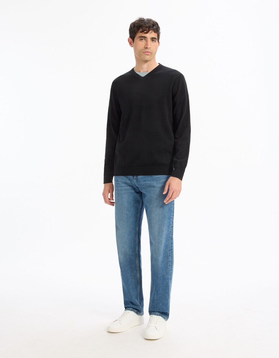 pullover mit v-ausschnitt 100 baumwolle