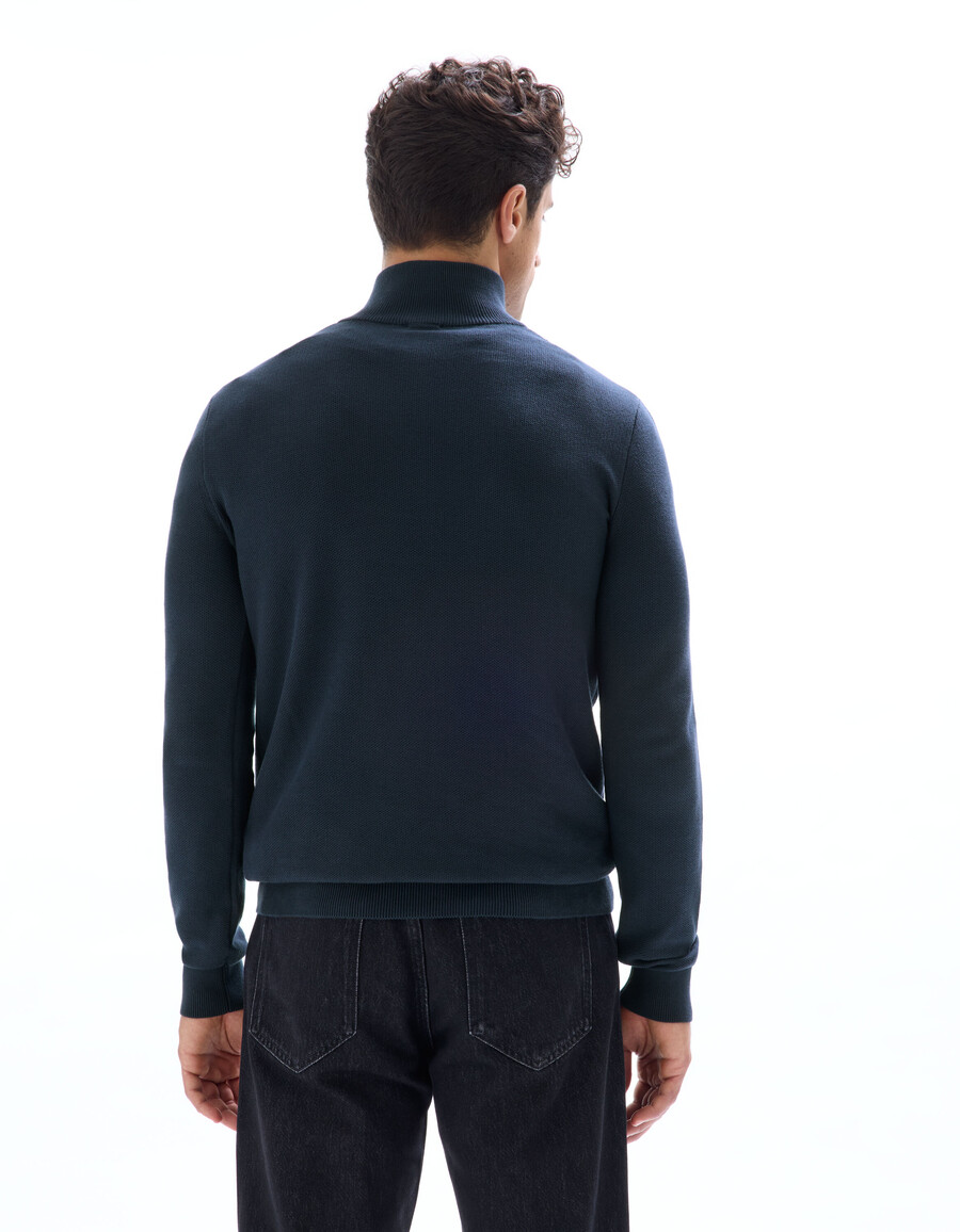 pullover mit reißverschlusskragen 100 baumwoll-piqué