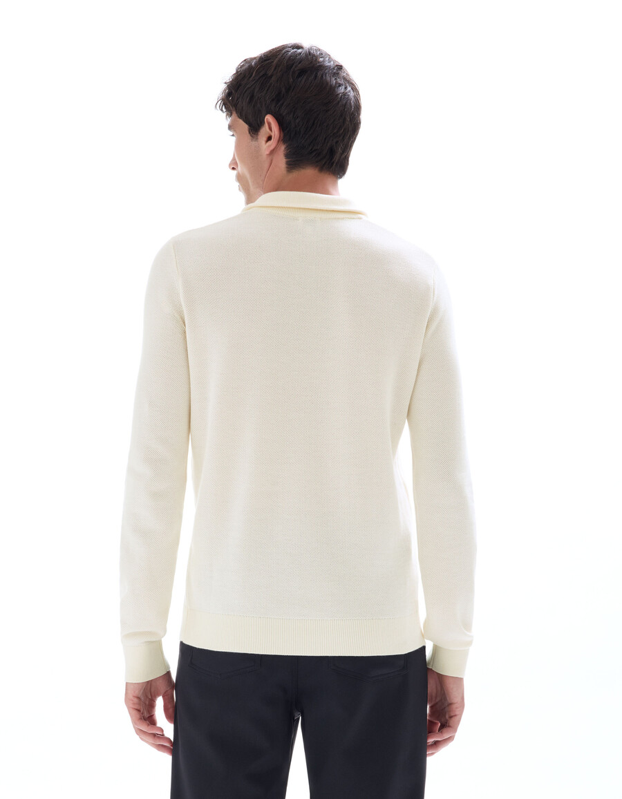 pullover mit reißverschlusskragen aus 100 baumwoll-piqué