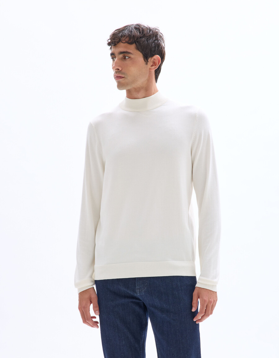 jerseypullover mit hohem kragen