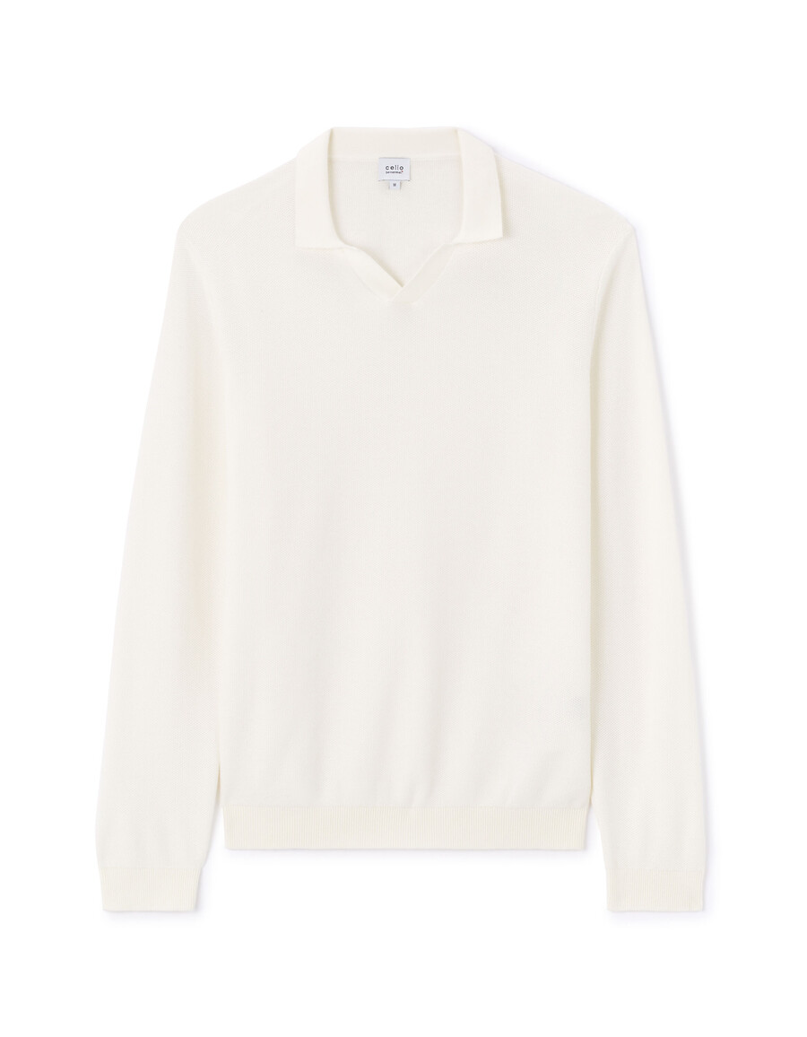pullover mit kubanischem kragen aus 100 baumwolle