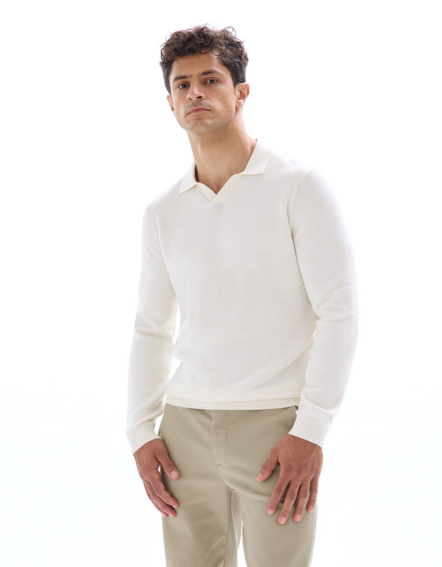 pullover mit kubanischem kragen aus 100 baumwolle