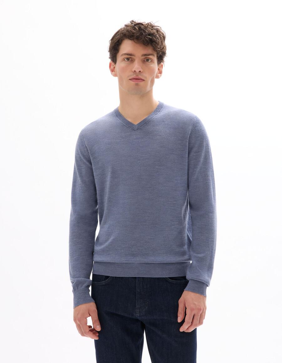 pullover mit v-ausschnitt 100 merinowolle